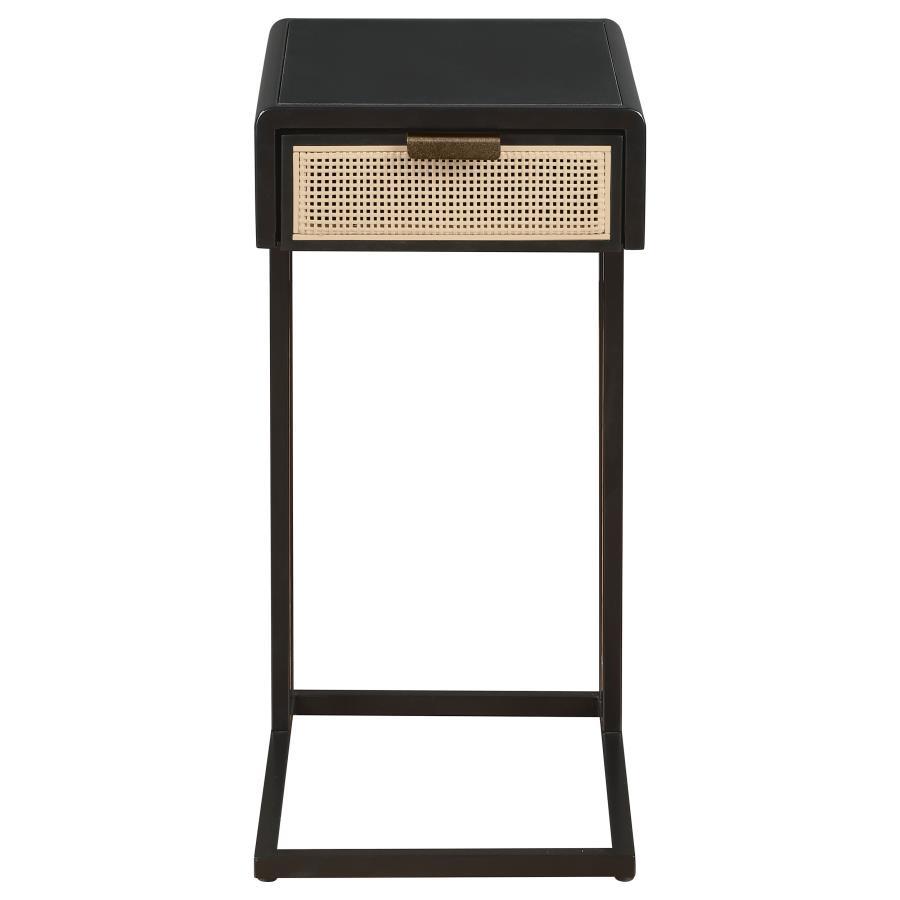 Amherst - 1 - Drawer Radio Weave Cane Metal Side Table Side Tables by Coaster Fine Furniture - Walls Furniture & Mattress