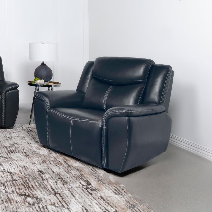 Sloane - Upholstered Padded Arm Recliner Chair - Blue Reclining Chairs by Coaster Fine Furniture - Walls Furniture & Mattress
