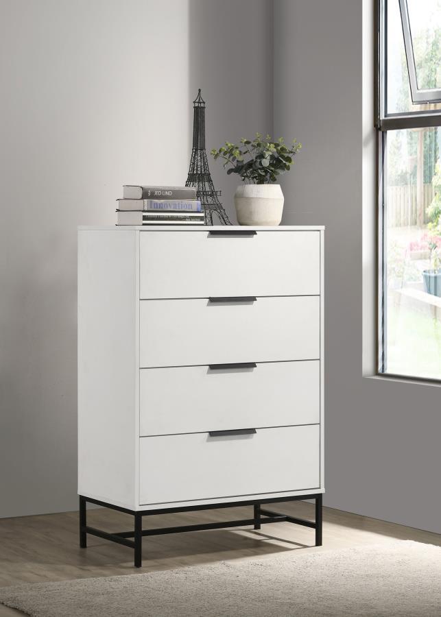 Sonora - 4 - Drawer Bedroom Chest - White Accent Chests by Coaster Fine Furniture - Walls Furniture & Mattress
