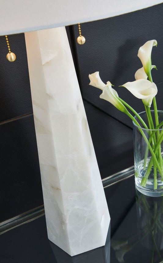 Laurellen - Alabaster Table Lamp - White Table Lamps by Signature Design by Ashley® - Walls Furniture & Mattress