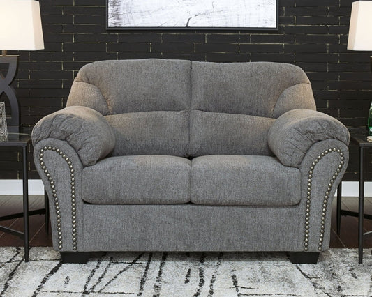 Allmaxx - Loveseat - Pewter Stationary Loveseats by Benchcraft® - Walls Furniture & Mattress