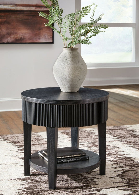 Marstream - Round End Table - Black End Tables by Signature Design by Ashley® - Walls Furniture & Mattress