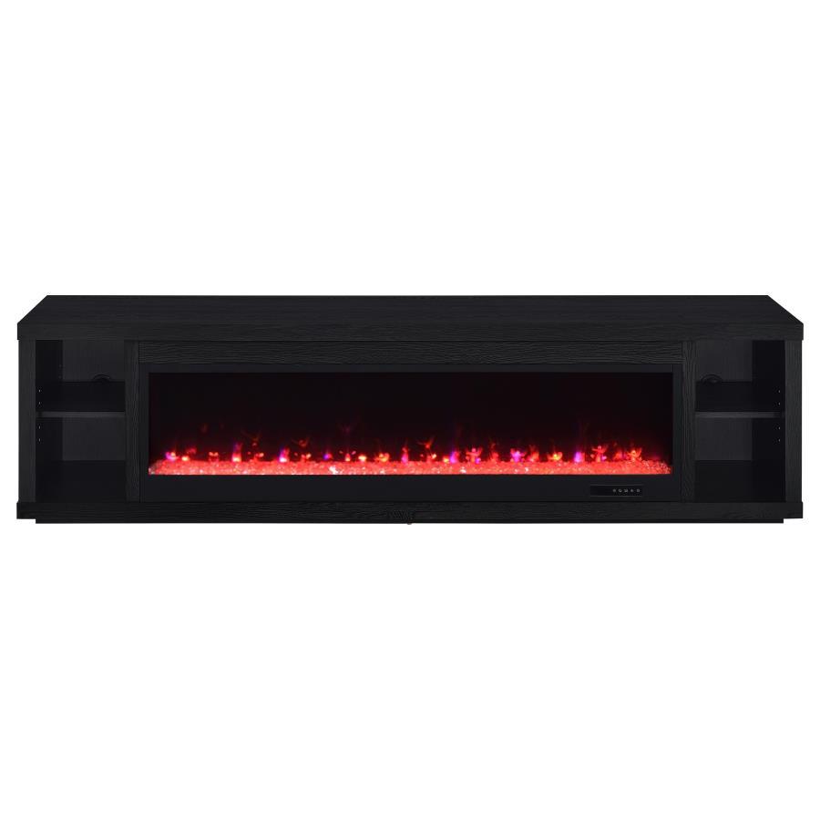 Deiter - 79" TV Stand Fireplace Media Console - Black Fireplace TV Stands by Coaster Fine Furniture - Walls Furniture & Mattress