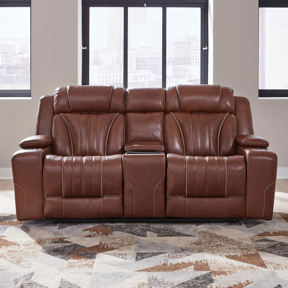 Caswell - Loveseat With Console P2 & ZG - Brown Reclining Loveseats by Liberty Furniture - Walls Furniture & Mattress