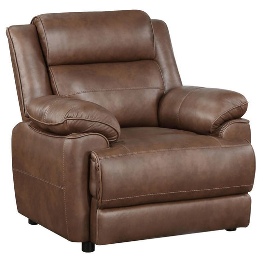 Ellington - Upholstered Padded Arm Accent Chair - Dark Brown Arm Chairs by Coaster Fine Furniture - Walls Furniture & Mattress