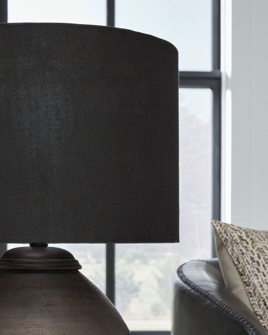 Naareman - Terracotta Table Lamp - Metallic Black Table Lamps by Signature Design by Ashley® - Walls Furniture & Mattress