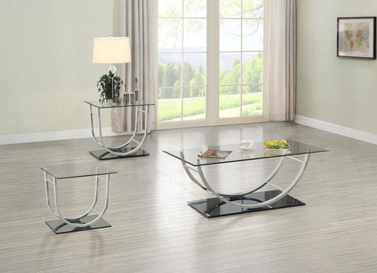 Danville - Glass Top Coffee Table Set Table Sets by Coaster Fine Furniture - Walls Furniture & Mattress