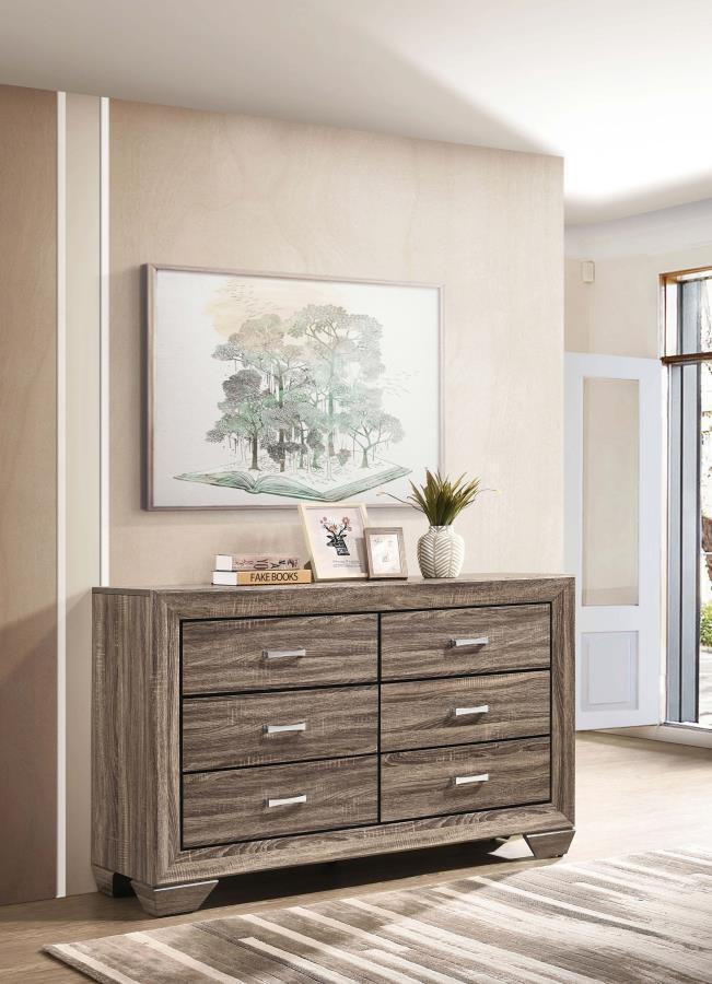 Kauffman - 6 - Drawer Dresser Dressers by CoasterEveryday - Walls Furniture & Mattress
