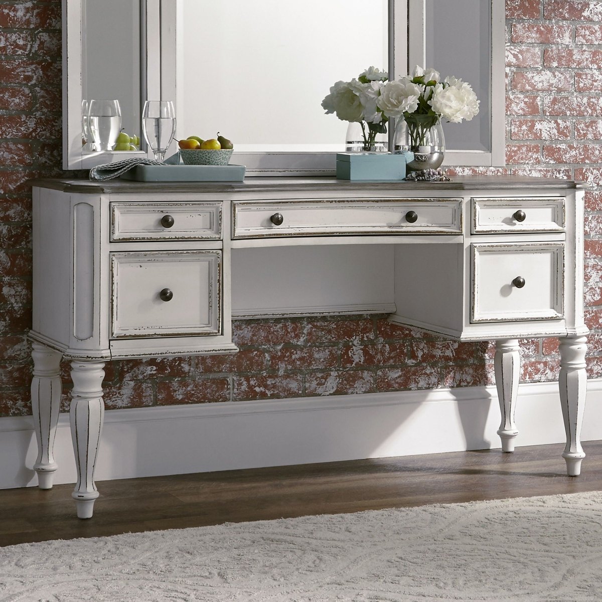 Magnolia Manor - Vanity Desk - White Vanity Desks by Liberty Furniture - Walls Furniture & Mattress