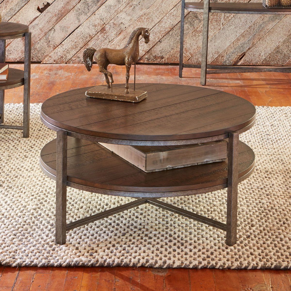 Breckinridge - Round Cocktail Table - Dark Brown Cocktail Tables by Liberty Furniture - Walls Furniture & Mattress