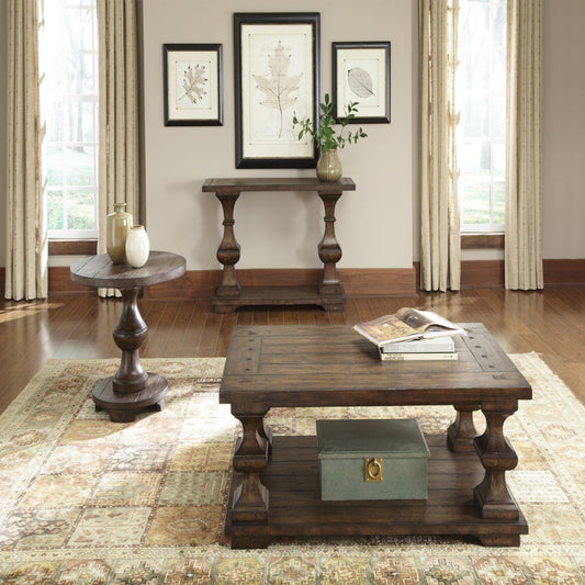 Sedona - 3 Piece Table Set (1 Cocktail 2 End Tables) - Dark Brown Table Sets by Liberty Furniture - Walls Furniture & Mattress
