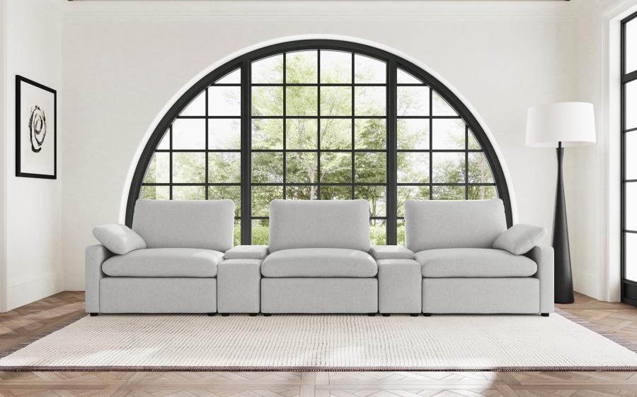 Collins - 5 - Piece Power Reclining Home Theater Seating Reclining Sectionals by Coaster Fine Furniture - Walls Furniture & Mattress