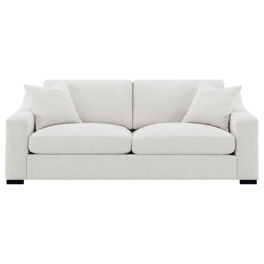 Ashlyn - Fabric Upholstered Track Arm Sofa - Sand Stationary Sofas by Coaster Fine Furniture - Walls Furniture & Mattress