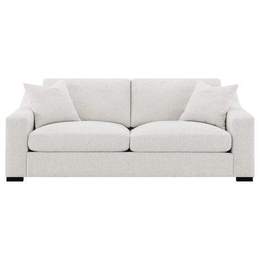 Ashlyn - Fabric Upholstered Track Arm Sofa - Sand Stationary Sofas by Coaster Fine Furniture - Walls Furniture & Mattress