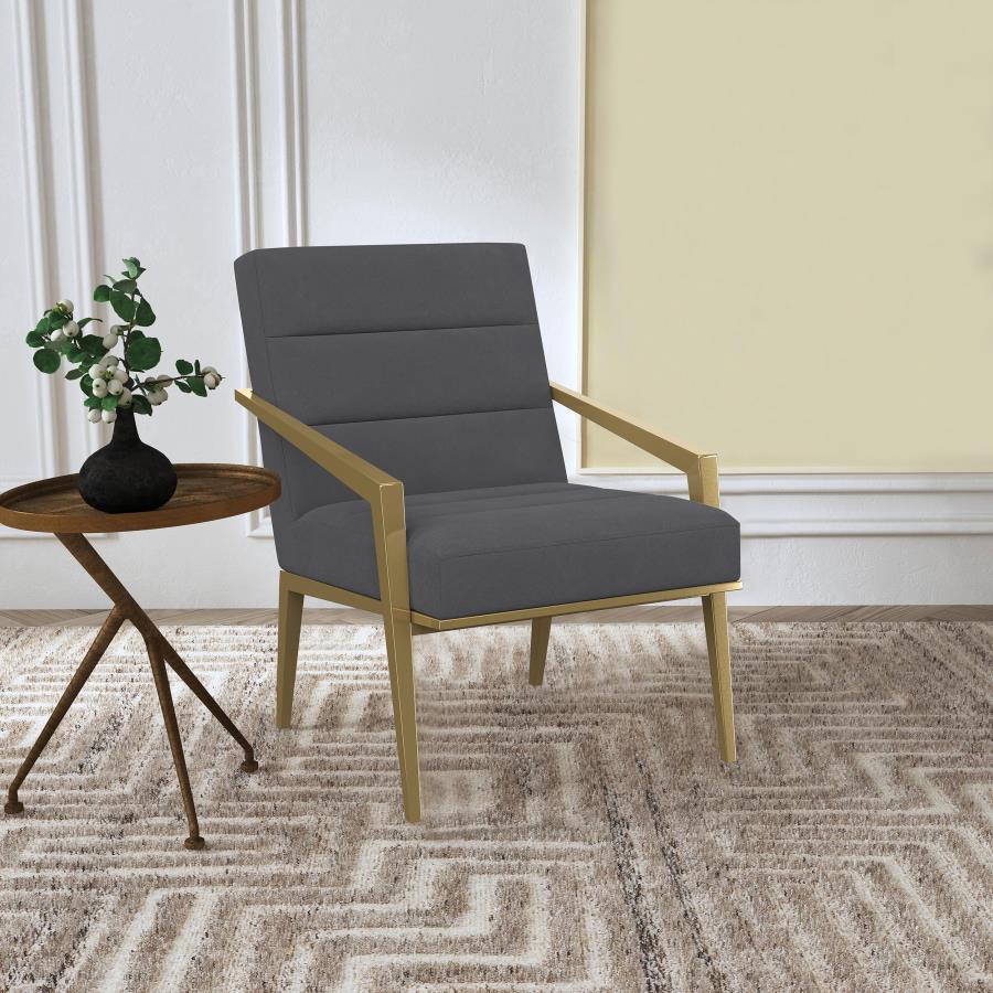 Kirra - Upholstered Metal Arm Accent Chair Arm Chairs by Coaster Fine Furniture - Walls Furniture & Mattress