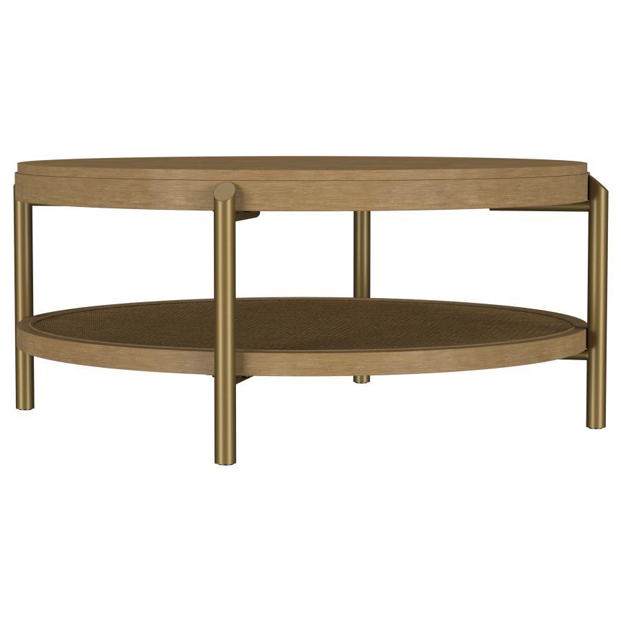 Arini - Round Coffee Table With Storage Shelf Coffee Tables by Coaster Fine Furniture - Walls Furniture & Mattress