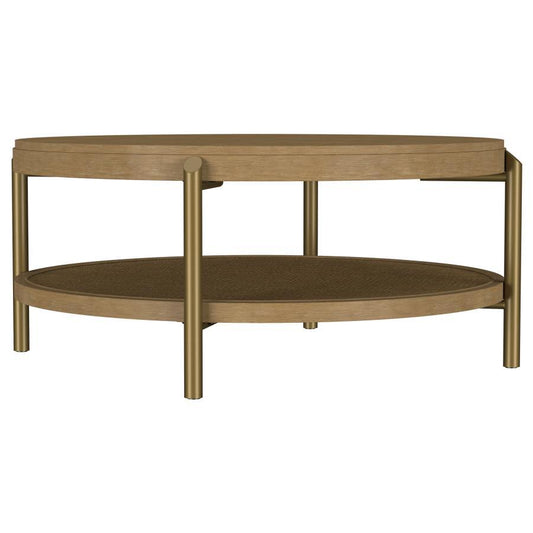 Arini - Round Coffee Table With Storage Shelf Coffee Tables by Coaster Fine Furniture - Walls Furniture & Mattress