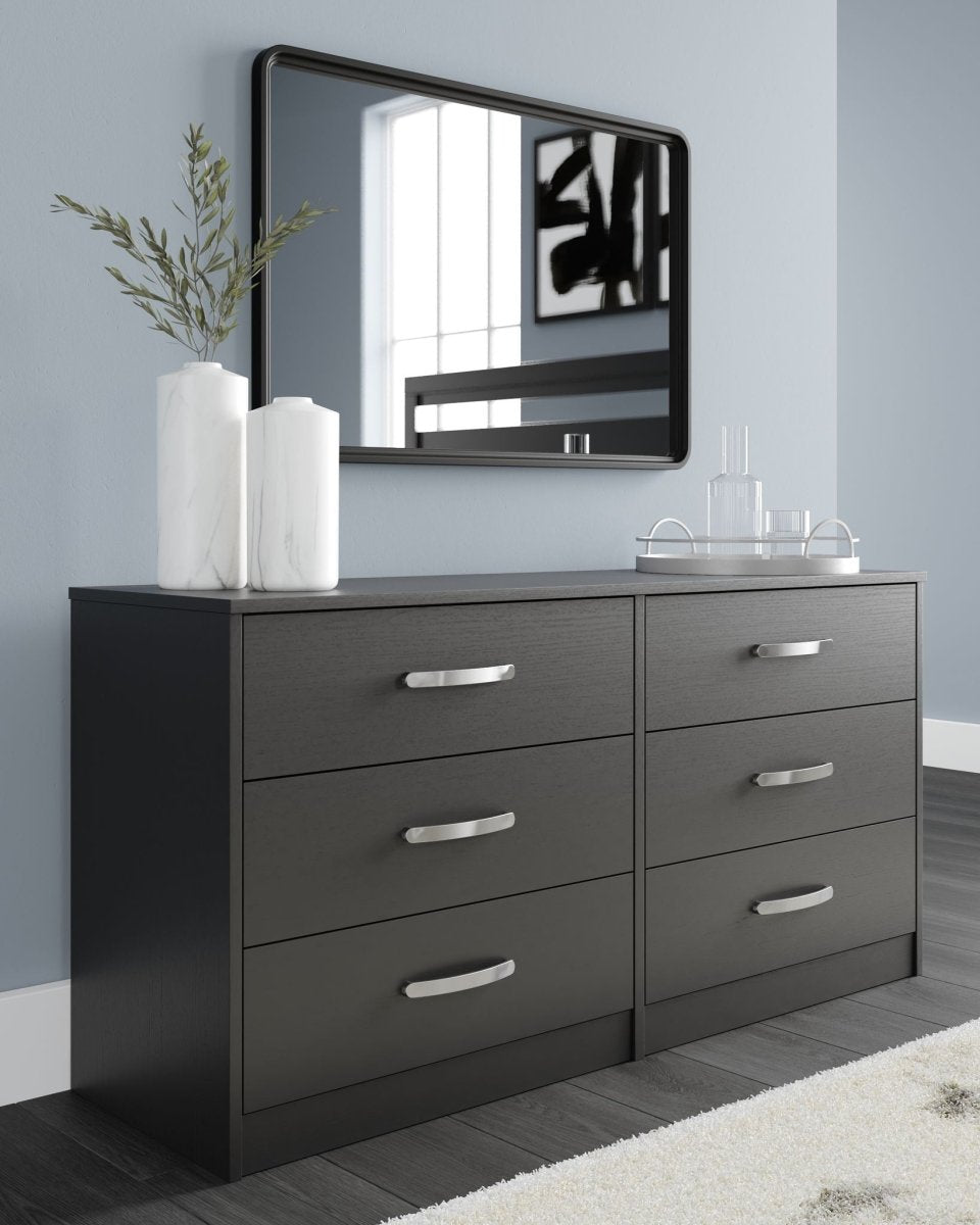 Finch - Six Drawer Dresser - Black Dressers by Signature Design by Ashley® - Walls Furniture & Mattress