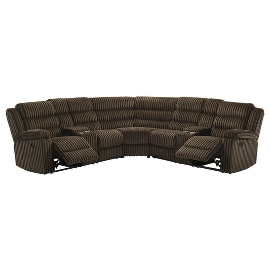 Atkinson - Upholstered Reclining Sectional Sofa Reclining Sectionals by Coaster Fine Furniture - Walls Furniture & Mattress
