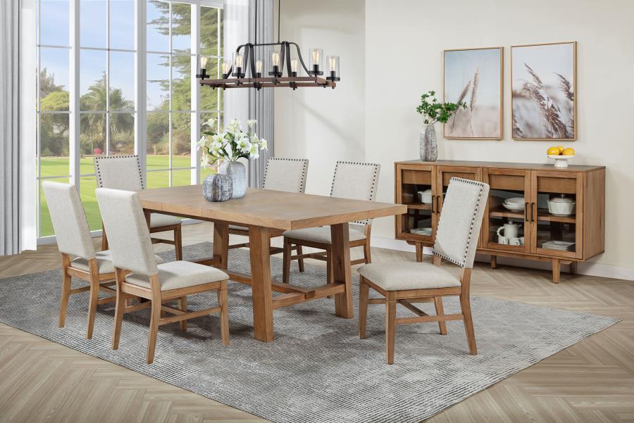 Middleton - Extension Leaf Dining Set With Upholstered Chairs 6 Piece Dining Room Sets by Coaster Fine Furniture - Walls Furniture & Mattress