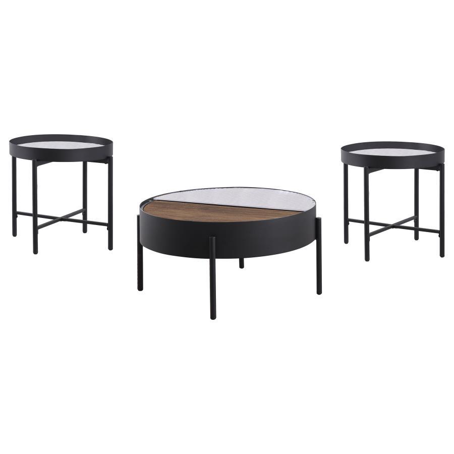 Ozella - Round Coffee Table Set Table Sets by Coaster Fine Furniture - Walls Furniture & Mattress