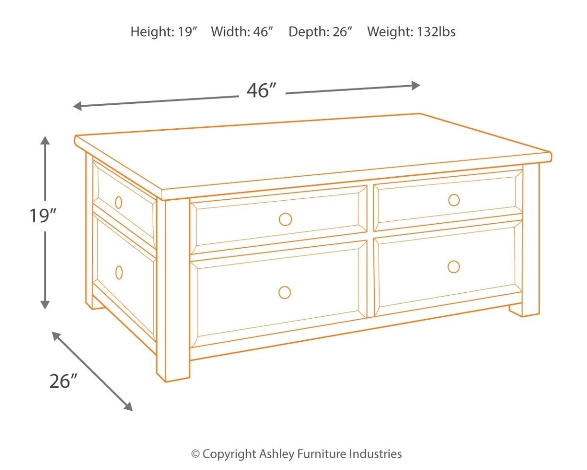 Tyler Creek - Lift Top Cocktail Table - Grayish Brown / Black Cocktail Tables by Signature Design by Ashley® - Walls Furniture & Mattress