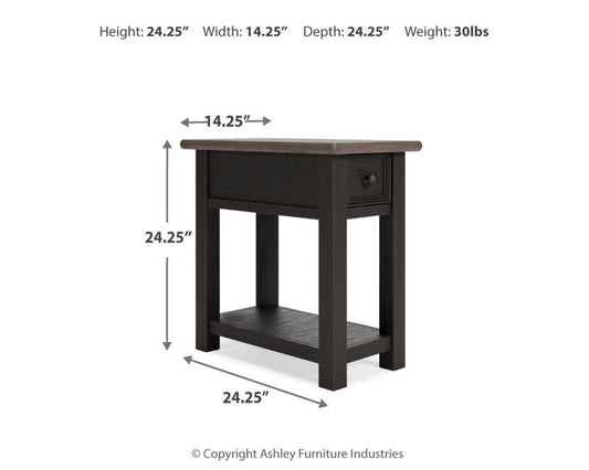 Tyler Creek - Chair Side End Table - Black / Gray Chair Side Tables by Signature Design by Ashley® - Walls Furniture & Mattress
