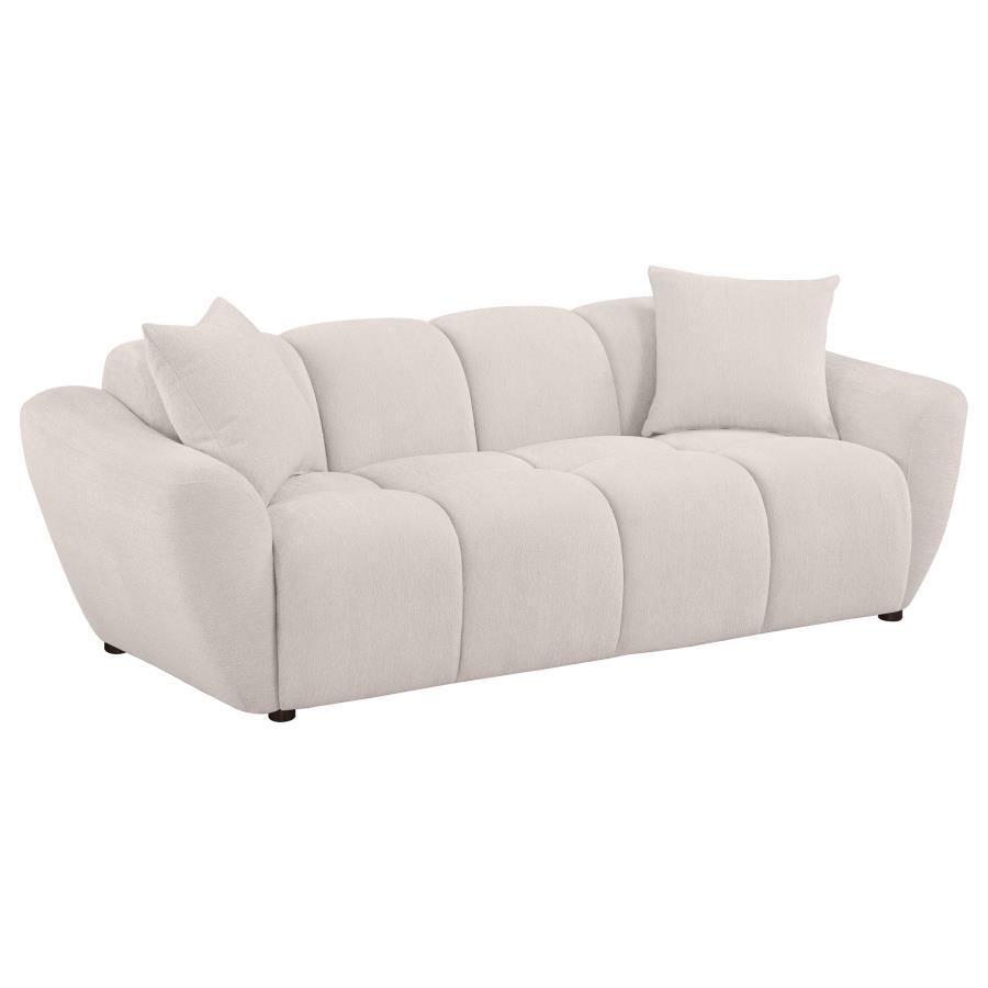 Destino - Chenille Upholstered Splayed Arm Sofa - Greige Stationary Sofas by Coaster Fine Furniture - Walls Furniture & Mattress