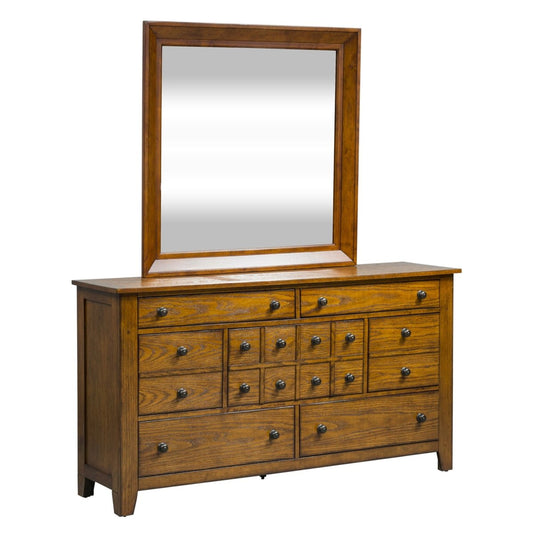 Grandpas Cabin - Dresser & Mirror - Light Brown Dresser & Mirror by Liberty Furniture - Walls Furniture & Mattress