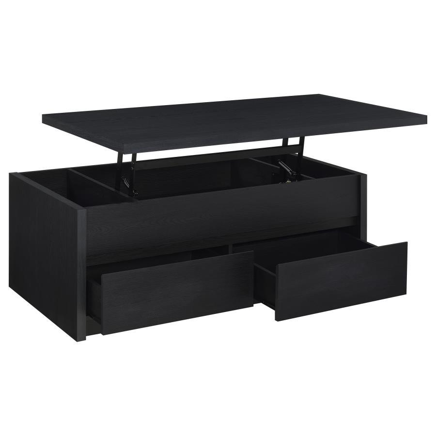 Knapp - Lift Top Cocktail Coffee Table With Dual Drawers - Black Coffee Tables by Coaster Fine Furniture - Walls Furniture & Mattress