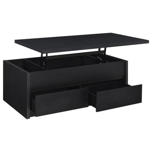 Knapp - Lift Top Cocktail Coffee Table With Dual Drawers - Black Coffee Tables by Coaster Fine Furniture - Walls Furniture & Mattress
