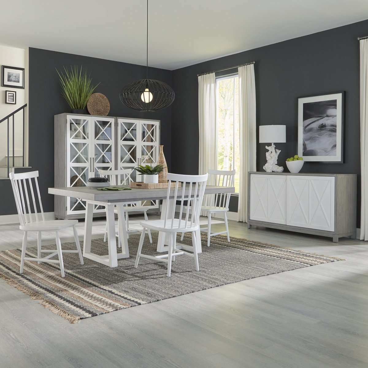 Palmetto Heights - Optional Double Pedestal Table Set 5 Piece Dining Room Sets by Liberty Furniture - Walls Furniture & Mattress