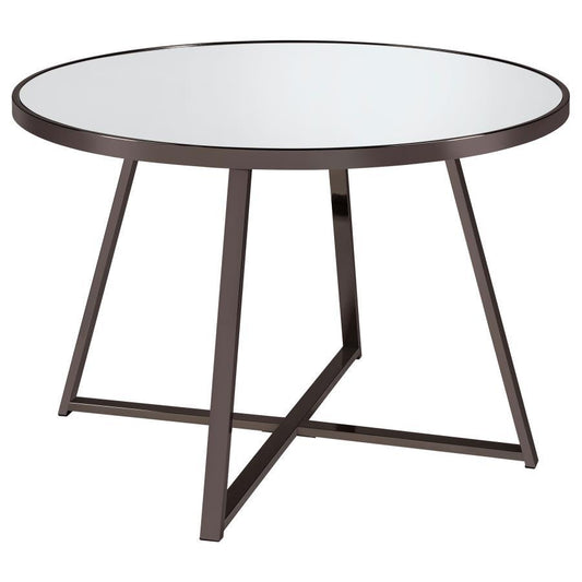 Jillian - Round Mirror Top Dining Table - Black Nickel Dining Tables by Coaster Fine Furniture - Walls Furniture & Mattress