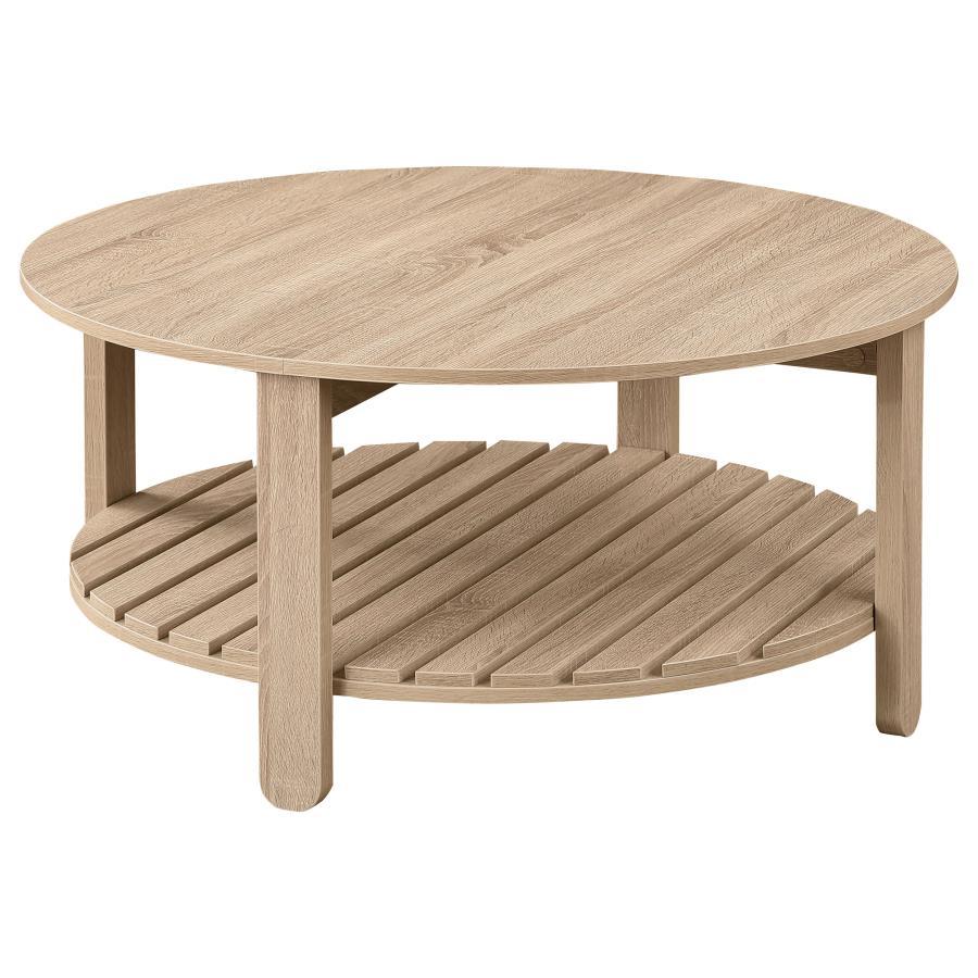 Fowler - 1 Shelf Round Engineered Wood Table End Tables by Coaster Fine Furniture - Walls Furniture & Mattress