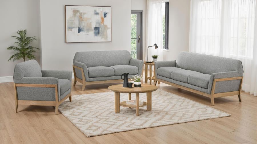 Vaughn - Fabric Upholstered Flared Arm Sofa Set Stationary Sofas & Loveseats by Coaster Fine Furniture - Walls Furniture & Mattress