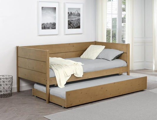 Calinda - Wood Twin Daybed With Trundle - Natural Daybeds by Coaster Fine Furniture - Walls Furniture & Mattress