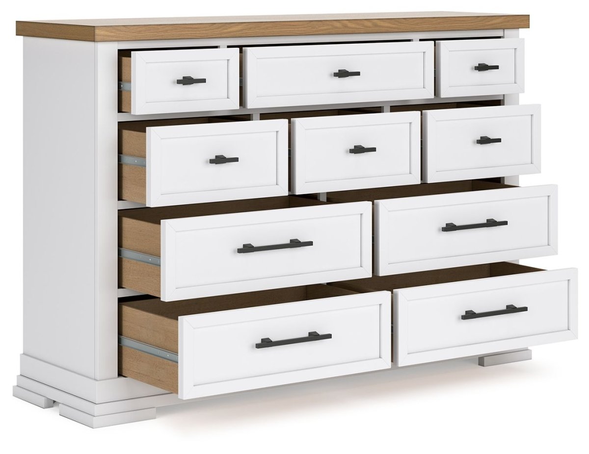Ashbryn - Dresser - White / Natural Dressers by Benchcraft® - Walls Furniture & Mattress