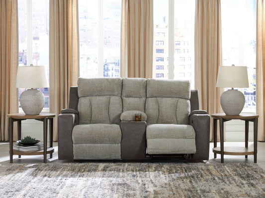WhipLash - Power Reclining Loveseat With Console / Adj Headrest - Sisal Reclining Loveseats by Signature Design by Ashley® - Walls Furniture & Mattress