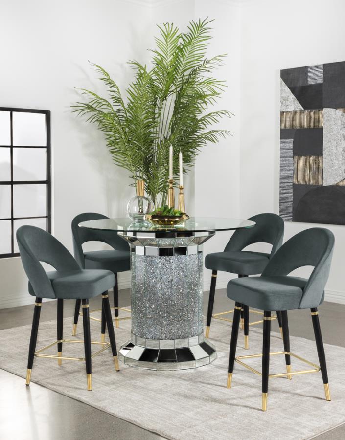 Ellie - Mirrored Counter Height Dining Table Set 5 Piece Dining Room Sets by CoasterElevations - Walls Furniture & Mattress