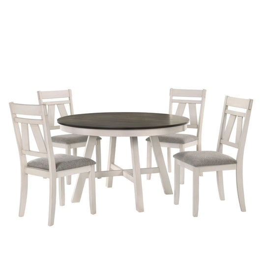 Maisie - Round Table - White / Brown Dining Tables by New Classic - Walls Furniture & Mattress