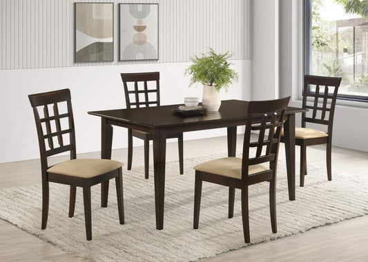 Gabriel - 5 Piece Rectangular 59" Dining Set - Cappuccino 5 Piece Dining Room Sets by Coaster Fine Furniture - Walls Furniture & Mattress
