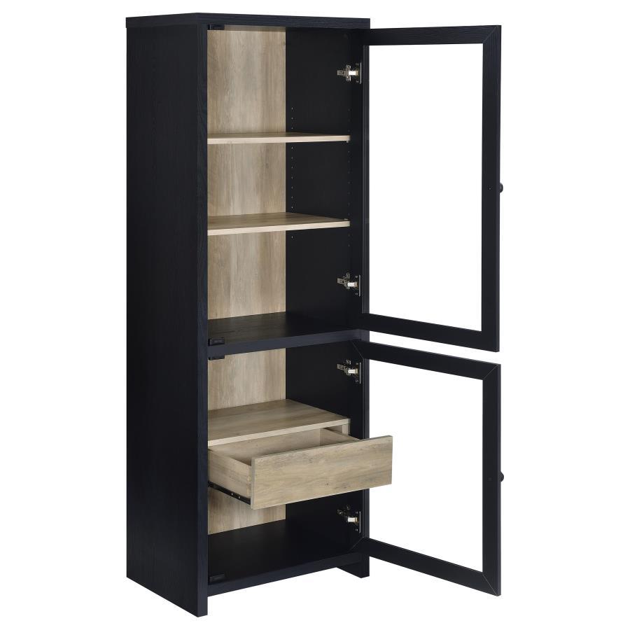 Denison - 67" 2 - Door Media Tower Storage Cabinet - Black Piers by Coaster Fine Furniture - Walls Furniture & Mattress