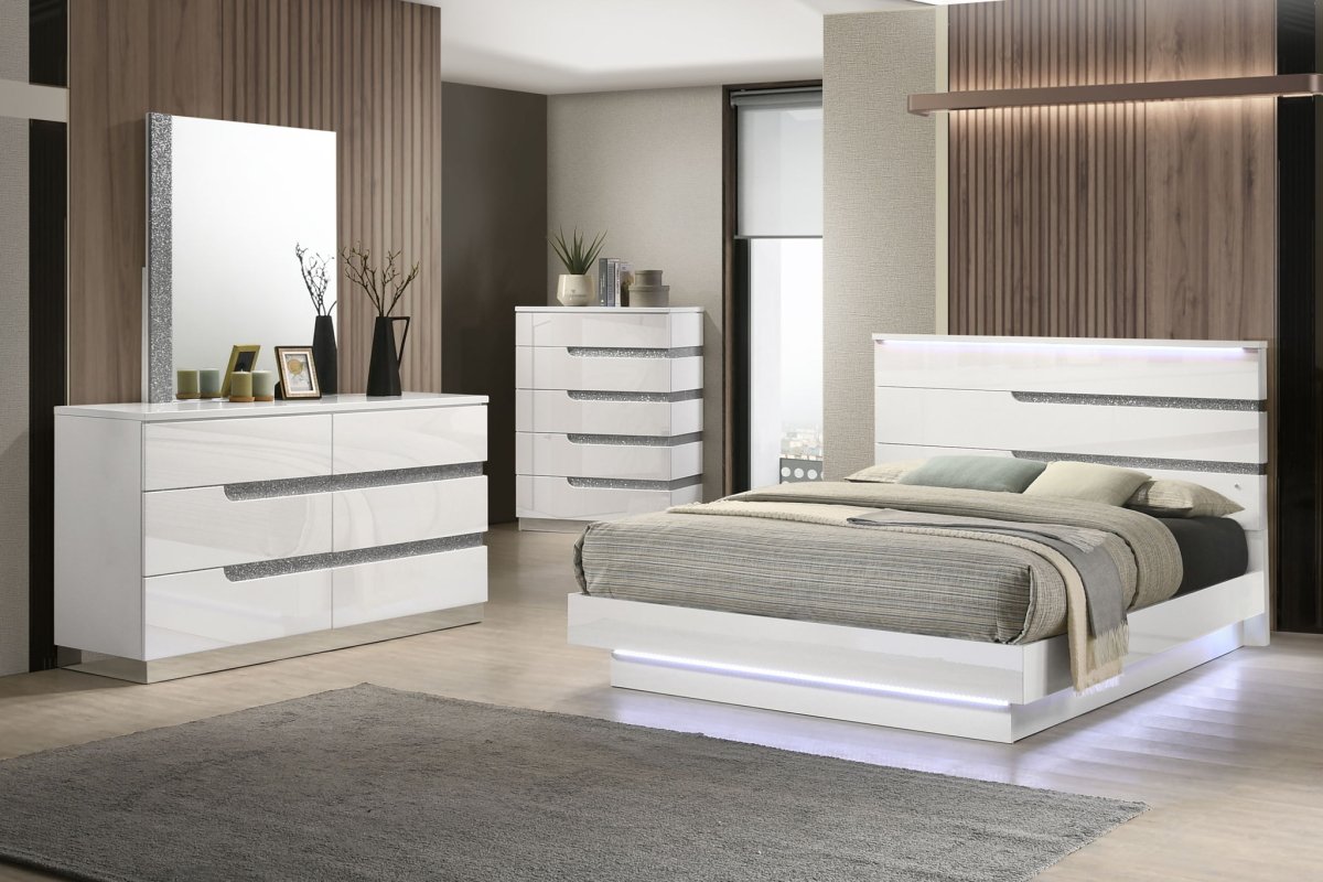Paradox White - Bedroom Set 4 Piece Bedroom Sets by New Classic - Walls Furniture & Mattress