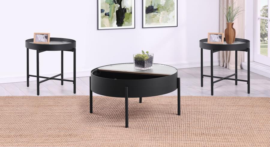 Ozella - Round Coffee Table Set Table Sets by Coaster Fine Furniture - Walls Furniture & Mattress