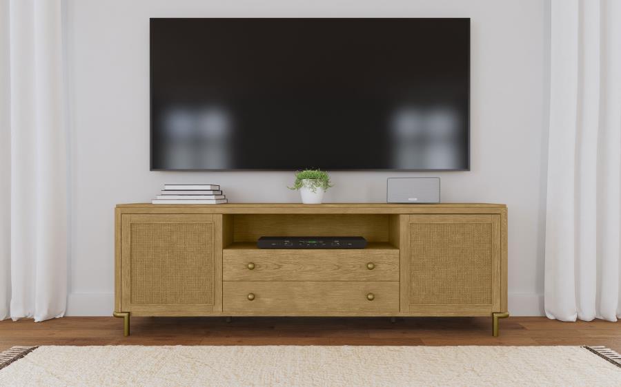 Arini - Rattan Cane 2 - Door TV Stand Media Console TV Stands by Coaster Fine Furniture - Walls Furniture & Mattress
