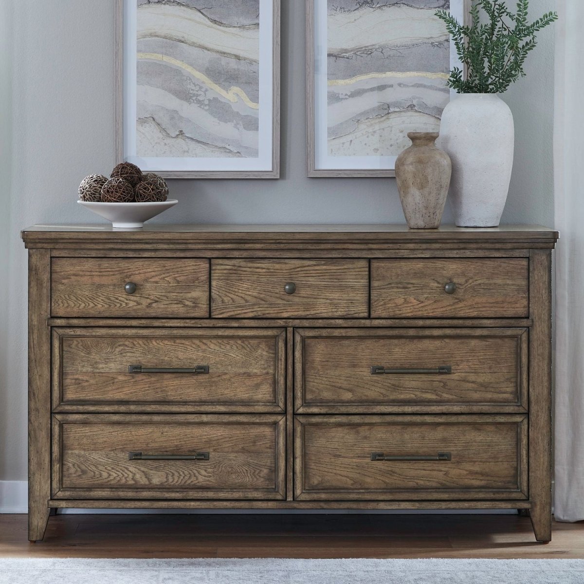 Carolina Park - 7 Drawer Dresser - Brown Dressers by Liberty Furniture - Walls Furniture & Mattress