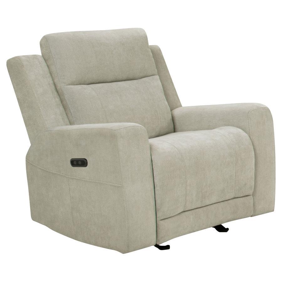 Kennett - Chenille Upholstered Power Recliner Chair - Ivory Reclining Chairs by Coaster Fine Furniture - Walls Furniture & Mattress