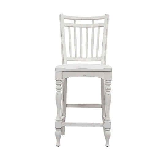 Magnolia Manor - Spindle Back Counter Chair - White Counter Chairs by Liberty Furniture - Walls Furniture & Mattress