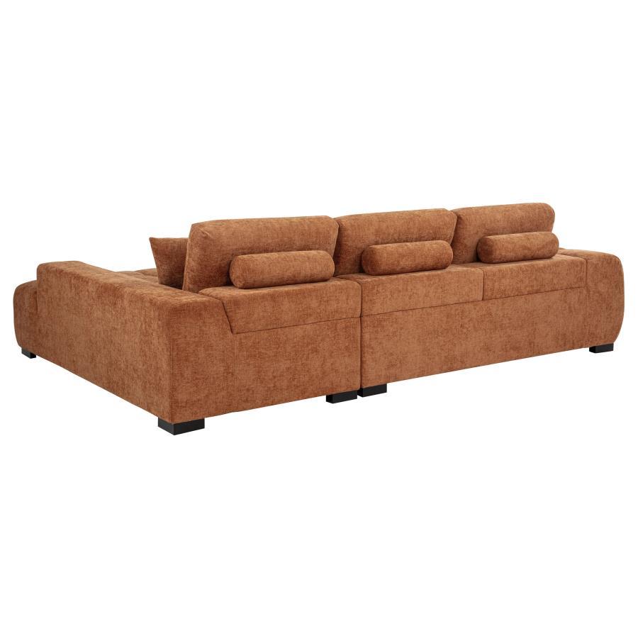 Octavia - Fabric Upholstered Sectional Chaise Sofa Stationary Sectionals by Coaster Fine Furniture - Walls Furniture & Mattress