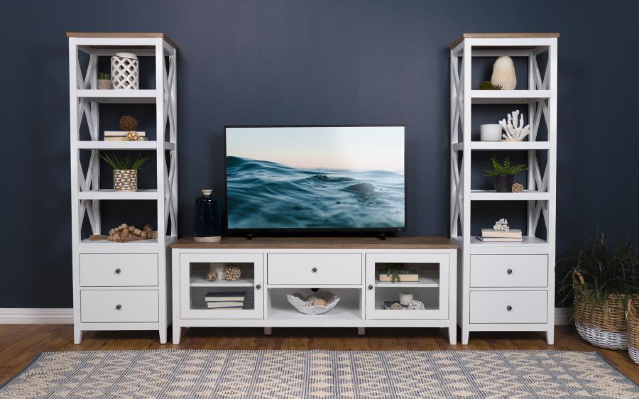 Hollis - 3 Piece TV Stand Entertainment Center - White Entertainment Centers by Coaster Fine Furniture - Walls Furniture & Mattress